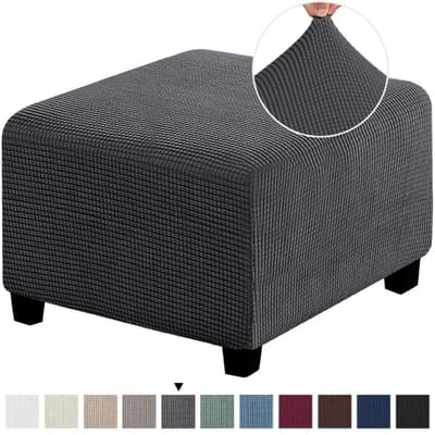 3 Maten Vierkant Jacquard Duurzaam Stretch Voetenbank Ottoman Hoes Opvouwbare Opbergkruk Meubelbeschermer Slipcover M
