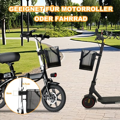Fietsmand Afneembaar - Stuurmand E-scooter - Boodschappen Vervoeren - Heavy Duty Snelspanner - 26 x 16.5 x 23 cm - Zwart