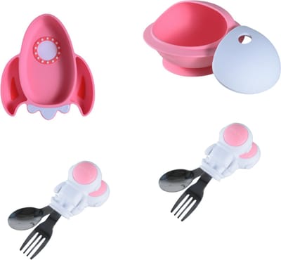 Sproudsy Serviesset Space - Kinderservies - Kraamcadeau - Baby - 4-delig - Rose Quartz