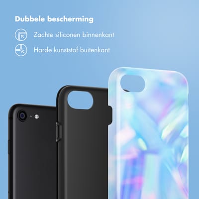 Selencia Hoesje - Geschikt voor Apple iPhone SE (2022) / SE (2020) / 8 / 7 / 6s / 6 - Backcover - Holographic Blue Dream
