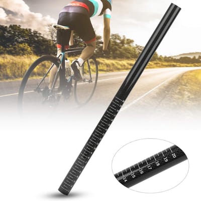 Fietszadelpen Koolstofvezel - Lichtgewicht Zadelpen - Veilig Fietsen - Hoge Sterkte Coating - 400 mm - Zwart