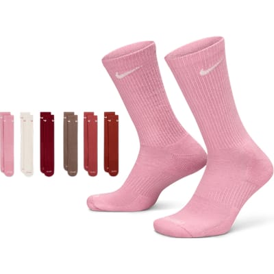 Nike Everyday Cushioned Crew 6 Pack Sokken Unisex - Rood - Maat 38 - 42