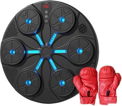Muziek Boksen - Trainingsapparaat Fitness - Binnen Workout - Met LED Verlichting - Wandgemonteerd - Zwart
