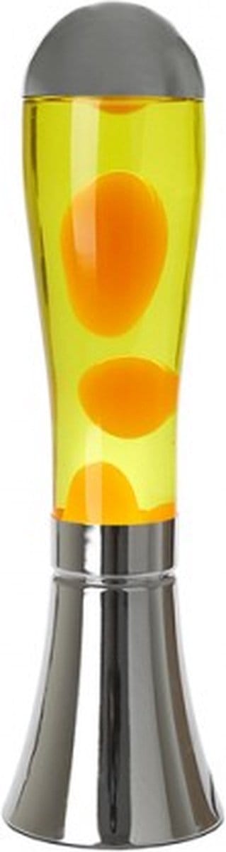 Balvi - Lava Lamp Magma - oranjegele lava - zilverkleurige voet