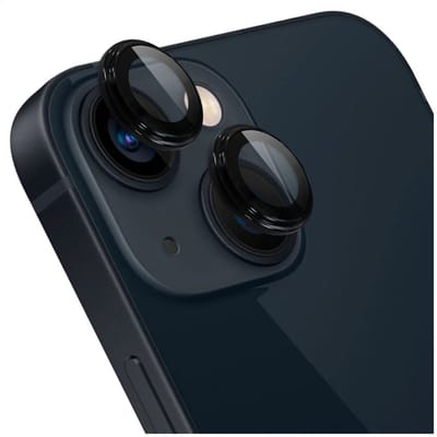 Rosso Camera Frame Protector Geschikt voor Apple iPhone 14 / 14 Plus - Case Friendly - 9H Tempered Glass voor Cameralens - Gemakkelijke Installatie met Tray - Zwart