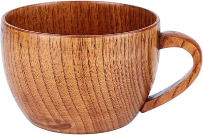 Dailygoods- Koffiemok Houten - Drinkbeker - Koffiekopje - Theekop - Rustiek - Capaciteit 100 ml - Afmetingen 9 x 6,5 cm - Houten Beker