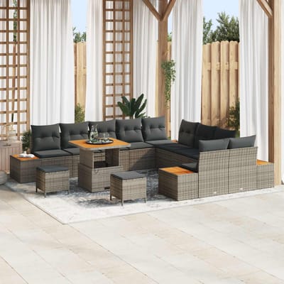 vidaXL - Tuinbank - Set - 13 - st - 12-Aantal - zitplaatsen - Grijs