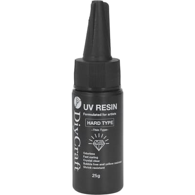 Colle UV Haute Transparence Inodore Résistante au Jaunissement Vitesse de Durcissement Rapide Colle Résine UV DIY Gel Clair 25g black