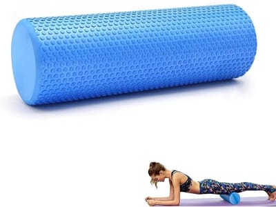 Famanu Foam Roller Fasciarol, Schuimrubber rol, Fitness Massagerol voor Triggerpoint-Massage in Rug, Nek, Benen Tijdens de Fasciatraining met de Gymnastiekrol voor Mannen en Vrouwen. 45x15cm