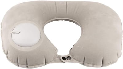 Opblaasbaar Reiskussen Grijs - Compact & Comfortabel voor Vakantie en Reizen