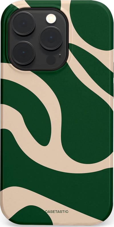 Casetastic hoesje geschikt voor Apple iPhone 14 Pro - MagSafe - Dubbellaagse bescherming - Groen Bos en Zand Duinen - Fashion Case - Donkergroen Zand