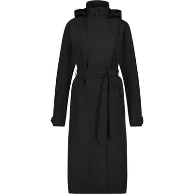 AGU Trench Coat Long Regenjas Urban Outdoor Dames - Zwart - XS