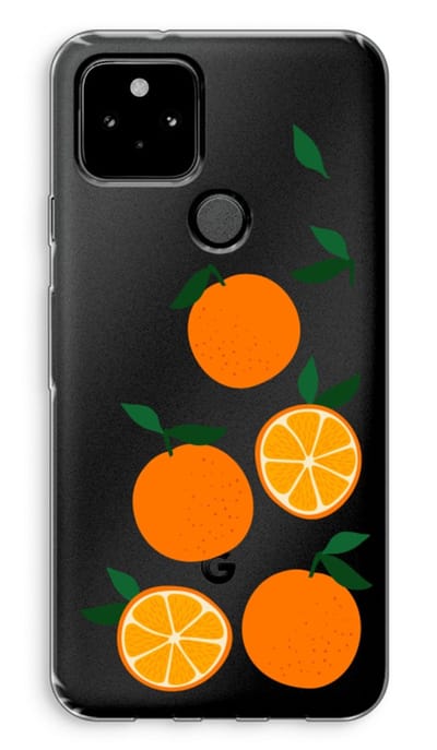 Case Company® - Hoesje geschikt voor Google Pixel 5 hoesje - Will you be my clementine - Soft Cover Telefoonhoesje - Bescherming aan alle Kanten en Schermrand
