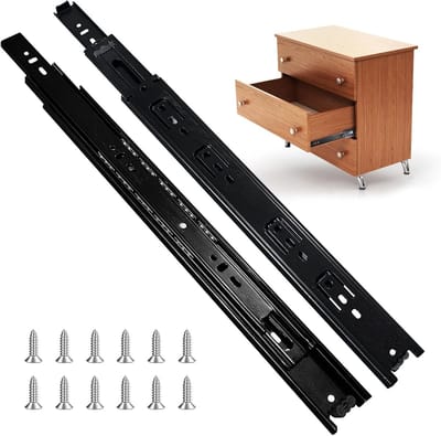 Volledige Uittrekbare Ladeschuiven 16 Inch - 4 Paar, Zijdelings Gemonteerd, 100LB Capaciteit, Geschikt voor Keuken en Meubels