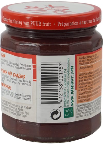 Damhert - Puur Fruit Confituur Aardbei - 3 x 315 gr - Voordeelverpakking