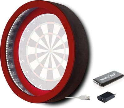 Dragon Darts Lunar Eclipse - Dartbord Verlichting - Inclusief Powerbank - LED Surround - Rood