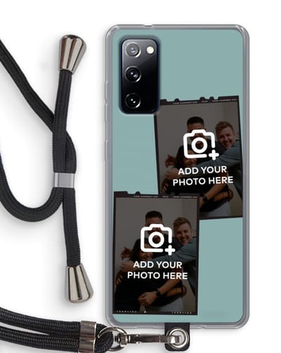 Gepersonaliseerd - Case Company® - Hoesje met koord geschikt voor Samsung Galaxy S20 FE / S20 FE 5G hoesje met Koord - Polaroid Zwart - Telefoonhoesje met Zwart Koord - Bescherming aan alle Kanten en Over de Schermrand