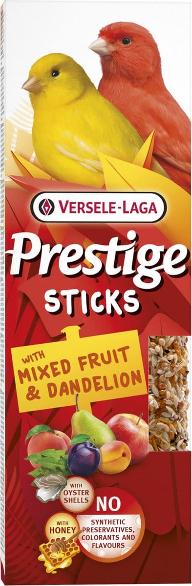Versele-Laga Prestige Sticks Kanaries - Vogelsnack - Fruit Paardenbloem 60 g 2 stuks