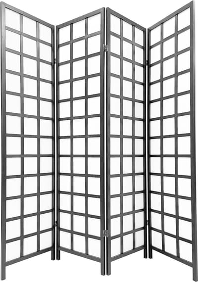 Fine Asianliving Japans Kamerscherm Shoji B180xH180cm Scheidingswand Zwart - Nara