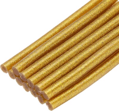 QUARKZMAN Mini-lijmpistool voor lijmpistool 0,7 inch x 4 inch glitter goud 12 stuks