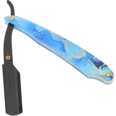 Scheermeshouder voor rechte scheermesjes zonder mesjes Acryl handvat Vintage stijl voor heren Scheren blue