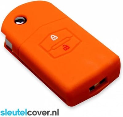 Autosleutel Hoesje geschikt voor Mazda - SleutelCover - Silicone Autosleutel Cover - Sleutelhoesje Oranje