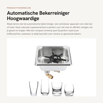 Dailygoods- Bekerreiniger Automatisch - Roestvrijstalen Wasmachine - Hoogdruk Reiniger - Praktisch Gereedschap - Voor Bar/Restaurant - Duurzaam Materiaal - Bekerwasmachine