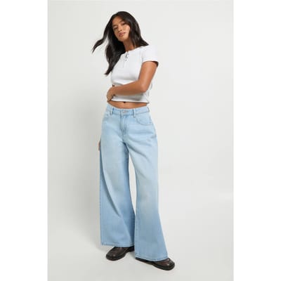 Dames Petite Boohoo Basics Mid Waist Boyfriend Jean | Bleach Wash | Maat: 6/28L