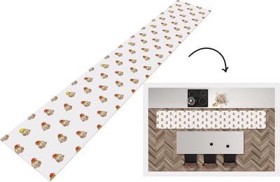 Keukenloper - Loper keuken - Uil - Kerstmuts - Cartoon - Kind - Design - 300x50 cm - Keukenloper vinyl