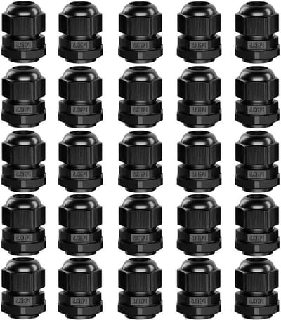 Premium Nylon Kabeldoorvoeren 25 stuks, 6-12mm, Verstelbaar, IP68, Waterdicht, Connector voor Elektriciteitskabels en Beveiliging
