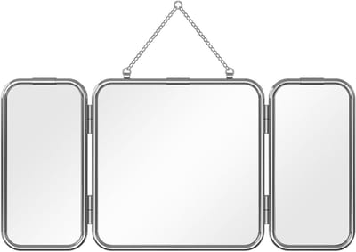 Opvouwbare Wandspiegel - Make-up Spiegel - Kamer Decoreren - Roestvrijstalen Frame - 30.5 cm - Zilver