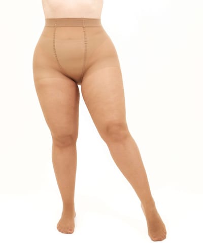Giulia - Molly 40den (enkel grote maten) Panty speciaal voor dames met kortere benen (multipack) - Karamel - 2XL