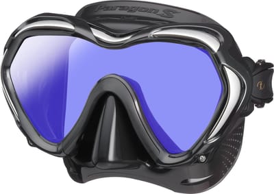 TUSA Paragon S – Premium duikmasker met single lens, hoge weerstand, CrystalView-lens met UV420 en antireflecterende behandeling, helder zicht en comfortabel draagcomfort – Zwart/Zwart – M1007SQB BKA