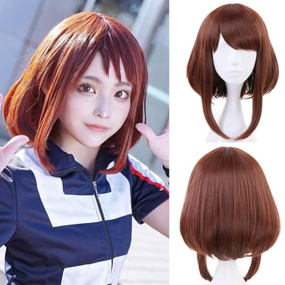 Anime pruik, oranje kort recht haar One size fits all adults oranje