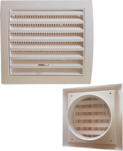 Vierkant Luchtrooster met Verstelbare Doorstroming 15x15 cm Ingang 100 mm