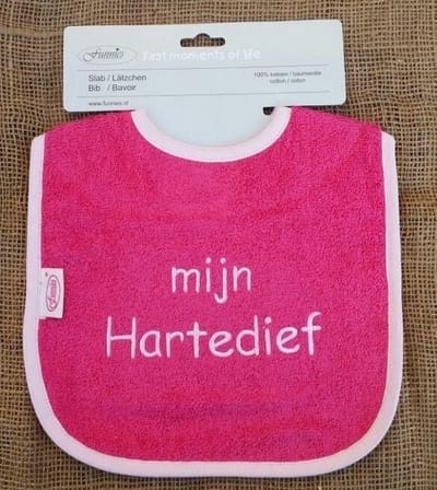 Roze slab met "Mijn hartedief"
