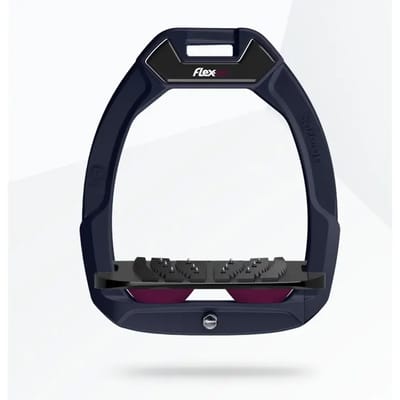 Veiligheidsstijgbeugels Paardrijden Ingelijst Ultra Grip Marine/Zwart/Paars Flex-On Safe-On