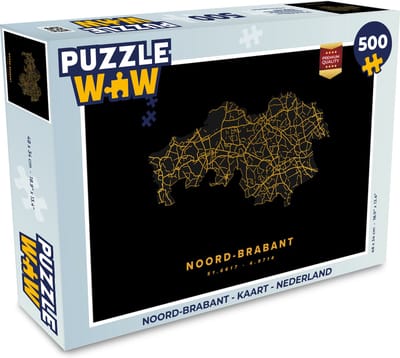 Puzzel Noord-Brabant - Kaart - Nederland - Legpuzzel - Puzzel 500 stukjes