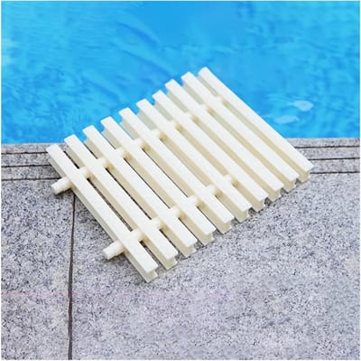 Zwembadrooster Afvoergoot - Flexibel Rioolrooster - Waterbeheer Buiten - Verbeterde Grip - 25 cm Breed - Beige