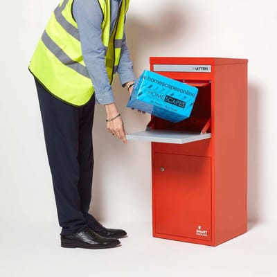 Smart Parcel Box™ Pakketbrievenbus – Grote Pakketbox / Pakketkluis – Gegalvaniseerd Staal – Voor- & Achtertoegang - Rood