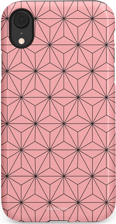 Casetastic Hoesje Geschikt voor Apple iPhone Xr - Stijlvolle Beschermende Duo-layer Case - Roze Zwarte Fashion Paris Patroon