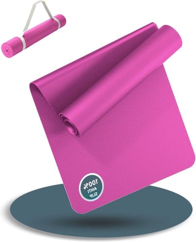 Yoga Mat Roze (180x60cm) inclusief Draagriem - Antislip 4 mm Dikte - Gymnastiekmat en Fitnessmat - Workout en Yoga - Thuisgebruik
