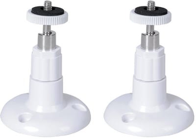 2 Stuks - Camerabevestigingsbeugel - Kunststof - Wit - 9,5 x 6,8 x 6,8 cm - 360 graden rotatie - Verstelbare Camerabevestiging - Beugel voor binnen- en buitenbeveiliging - Accessoires voor camerabevestiging - Camerabeugels