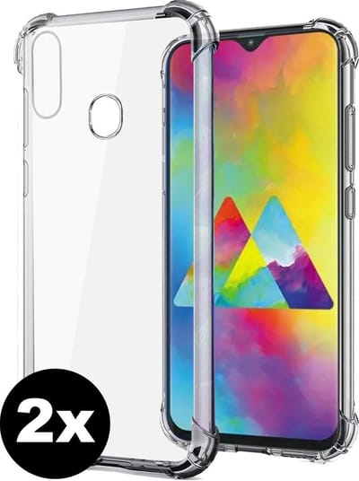 Hoesje - 2 Stuks - Geschikt voor Samsung Galaxy A10s - Sterk & Shockproof - Back Cover - Siliconen Case - Telefoon Hoes Shock Proof - Telefoonhoes - Transparant