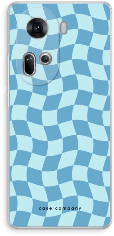 Case Company® - Hoesje geschikt voor Oppo Reno 11 hoesje - Grid Blauw - Soft Cover Telefoonhoesje - Bescherming aan alle Kanten en Schermrand