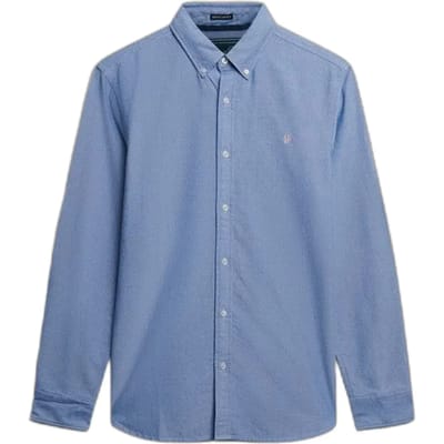 Superdry Klassiek Oxford Overhemd met Lange Mouwen Blue Grootte: XL