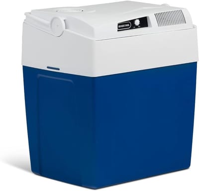 Elektrische Koelbox - Draagbare Koeler - Onderweg Koel Houden - Dubbele Ventilator - 26 Liter - Blauw