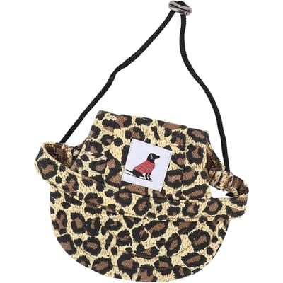 Pet Baseballpet Verstelbaar Zomer Stijlvol Hond Buiten Zonnehoed met 2 Oorgaten voor Buiten Kamperen Reizen M Leopard Print