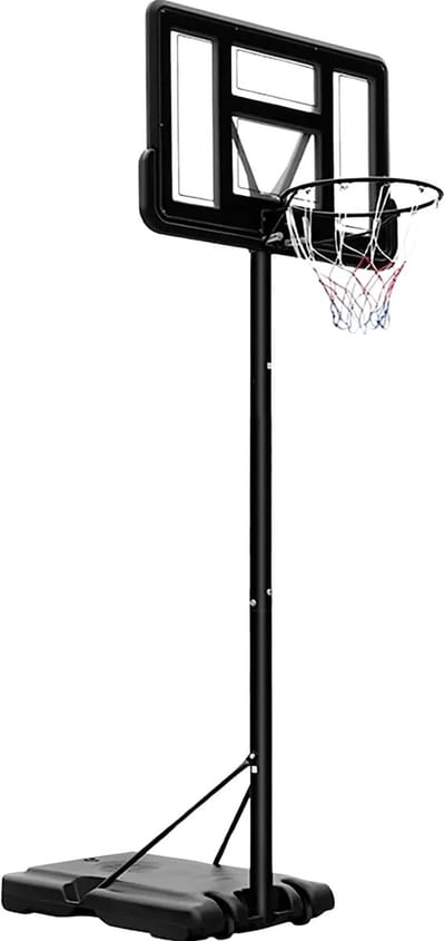 Basketbalpaal voor buiten - Met basketbalring - Basket voor kinderen en volwassenen - In hoogte verstelbaar - 305 cm - Met wielen, water- en zandgevulde basis