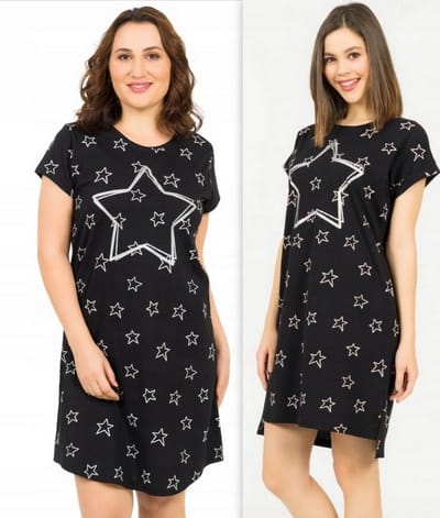 Vienetta | zwarte slipdres met sterren | maten: S- 3xl | katoen | M